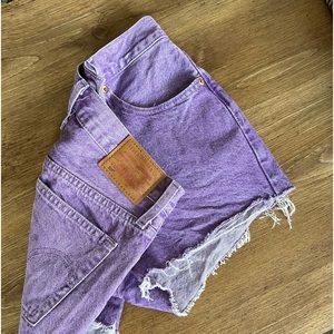 Purple Levi’s 501 high rise in size 27
